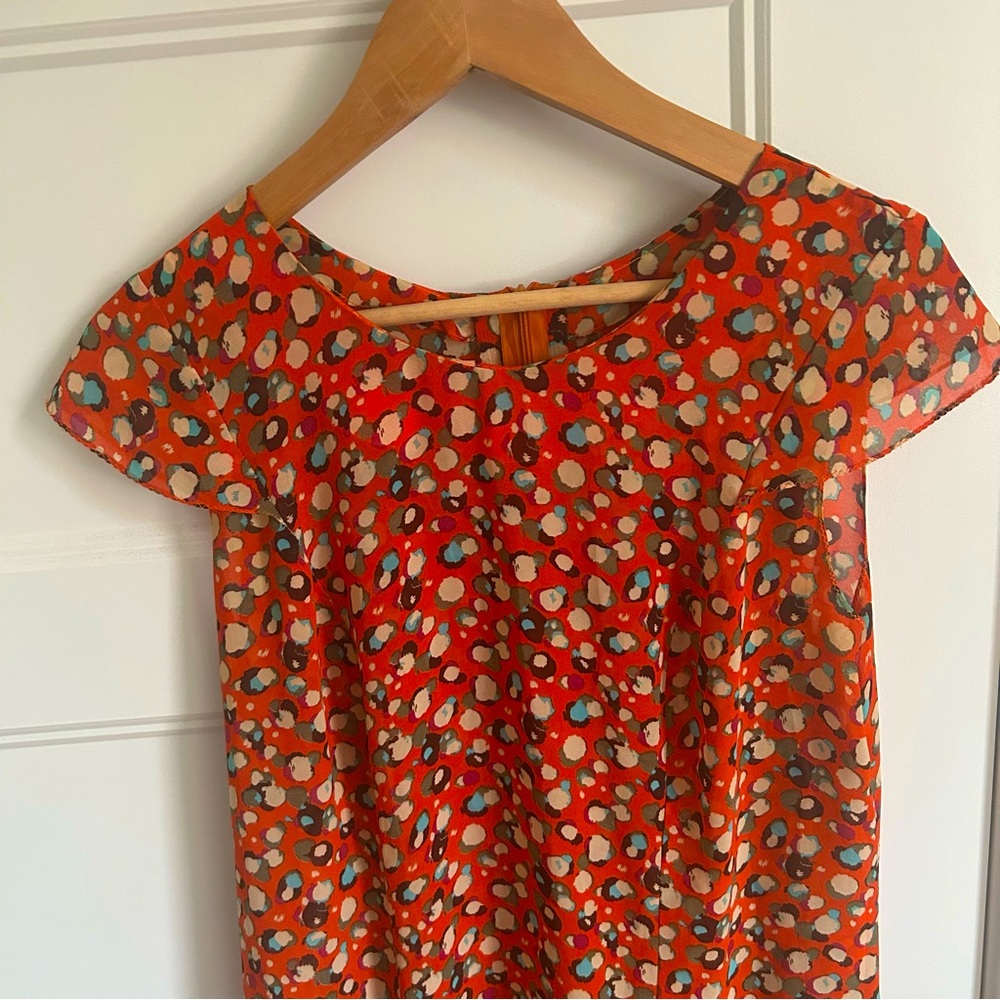 Stylish Orange Patterned Dress
